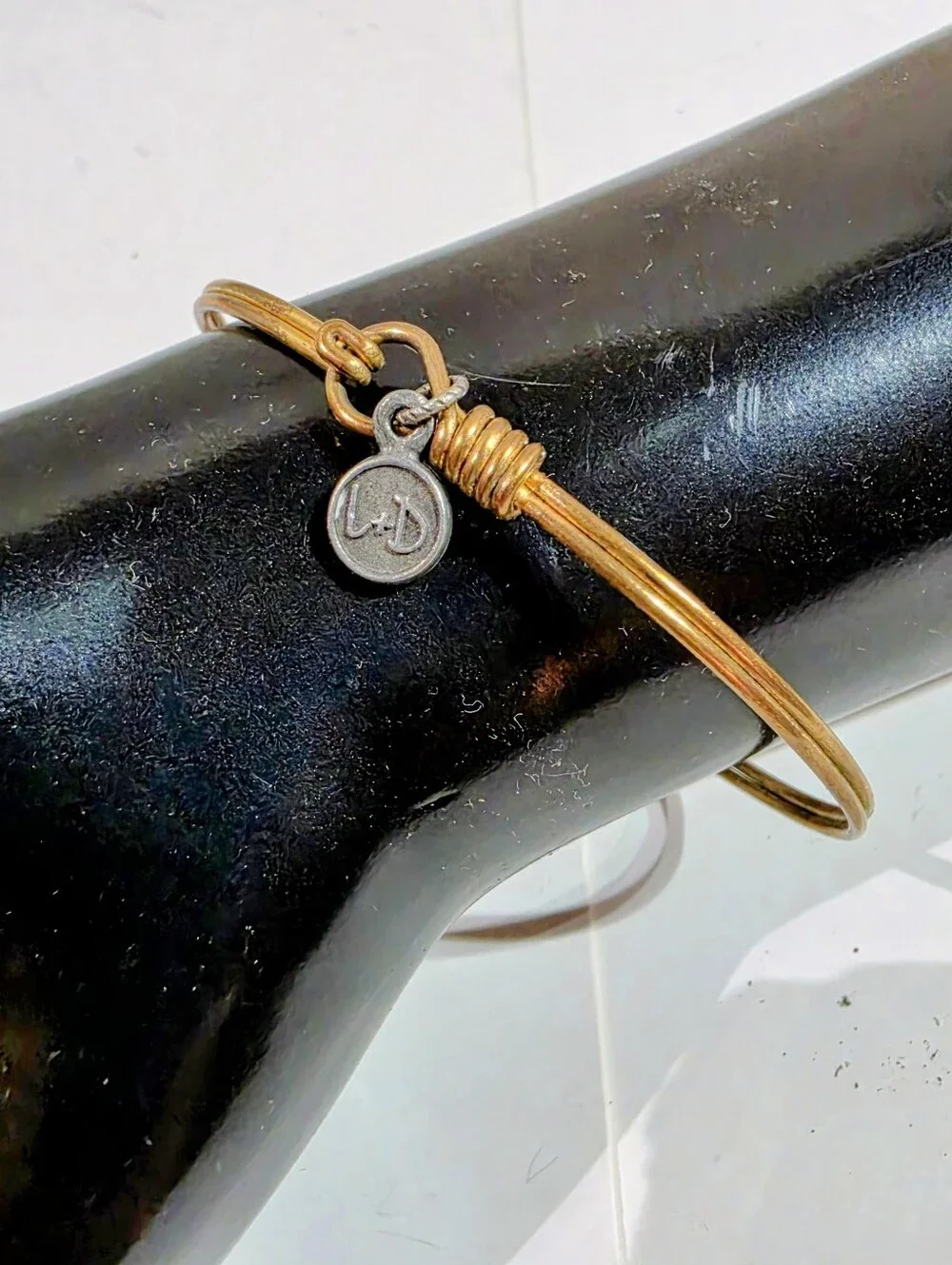 Luca + Danni Pineapple Bangle Bracelet, Wire Wrapped Gold Tone Tropical Charm